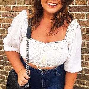 White crop top